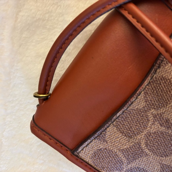 Coach Brown Crossbody Bag with Signature Pattern - Picture 9 of 10